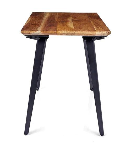 Angel Teak Wood Desk in Black Legs - Ouch Cart 