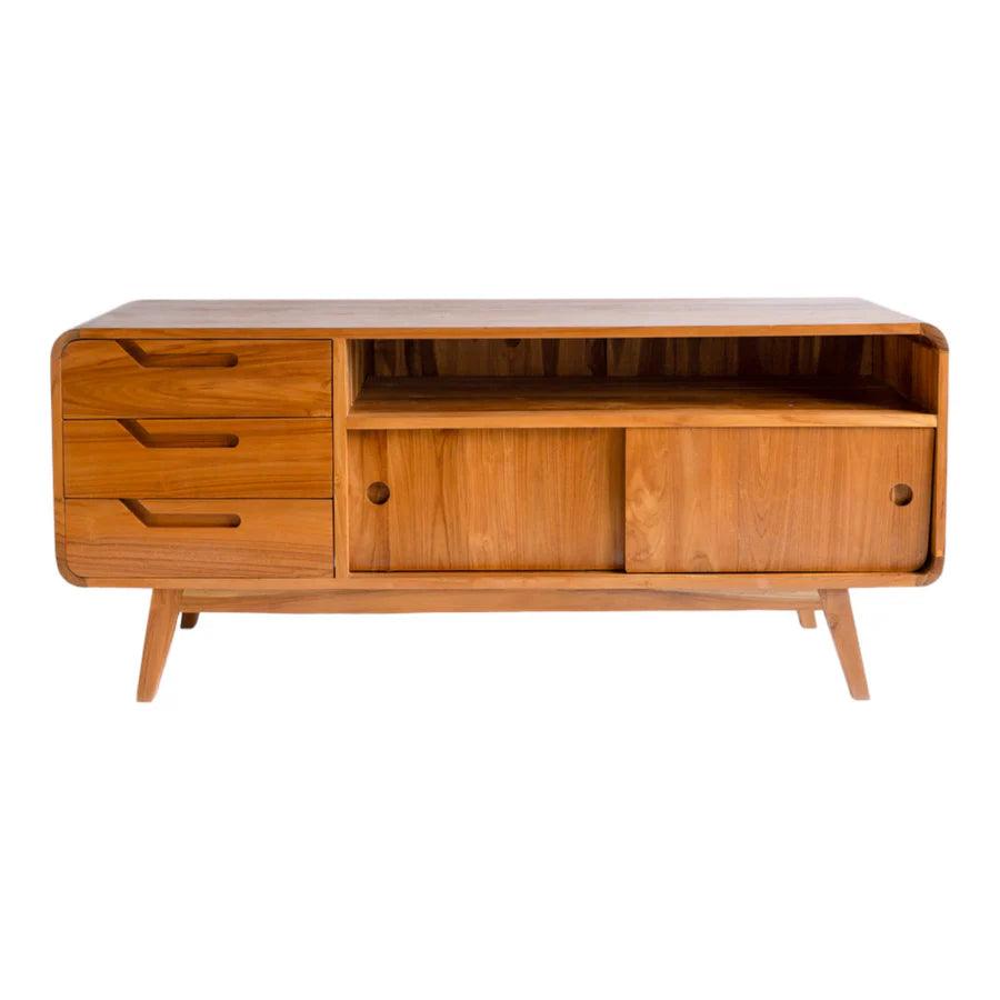 SOLID TEAK WOOD TV UNIT - Ouch Cart 