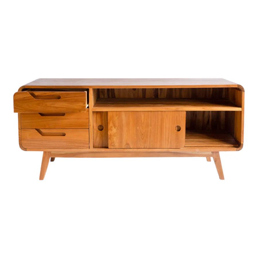 SOLID TEAK WOOD TV UNIT - Ouch Cart 