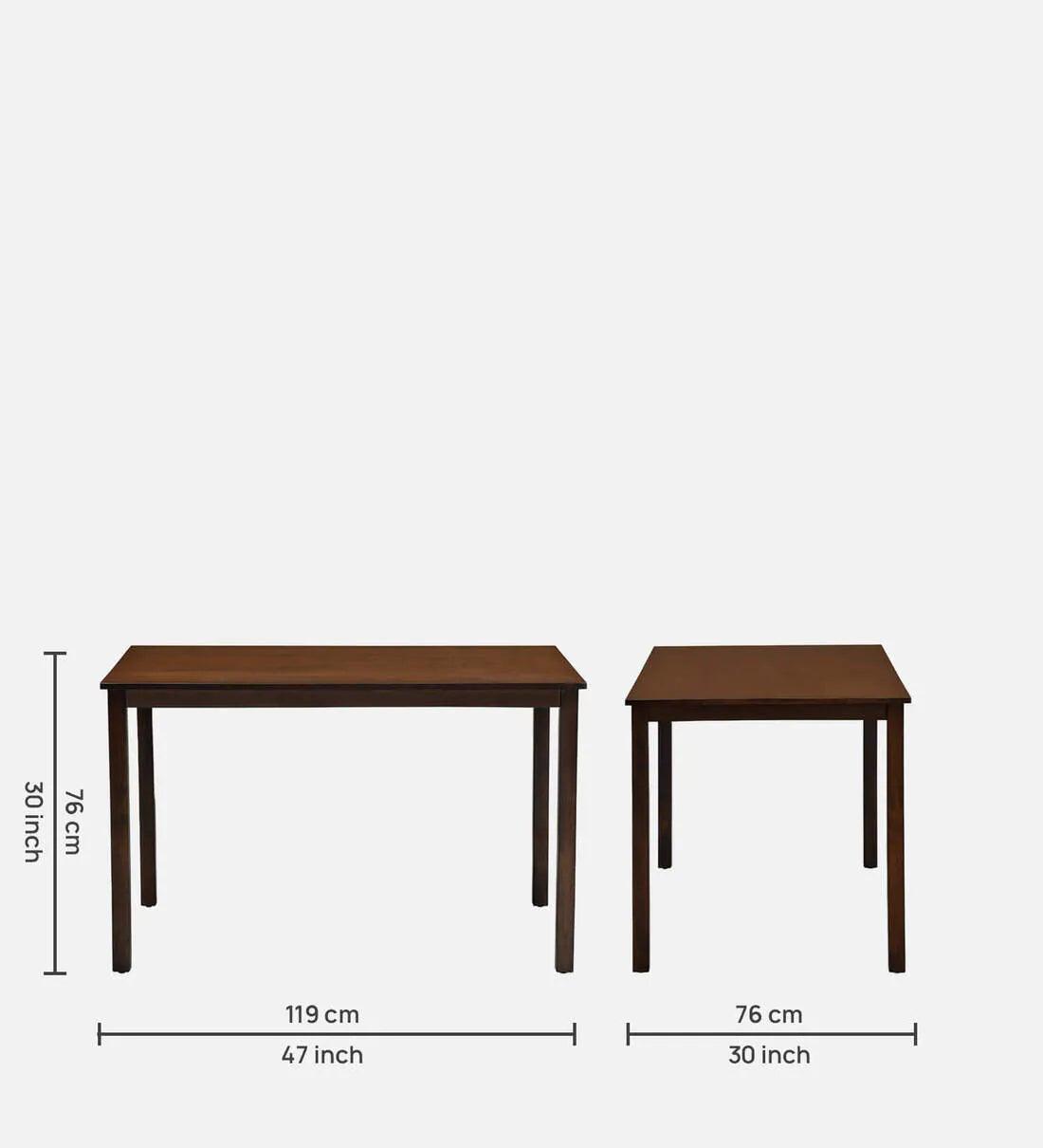 Carven Foaldable 4 Seater Dining Set In Walnut Finish - Ouch Cart 
