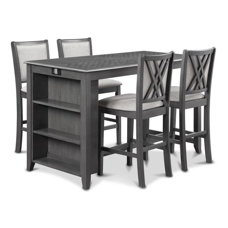 5 - Piece Solid Wood Dining Set - Ouch Cart 