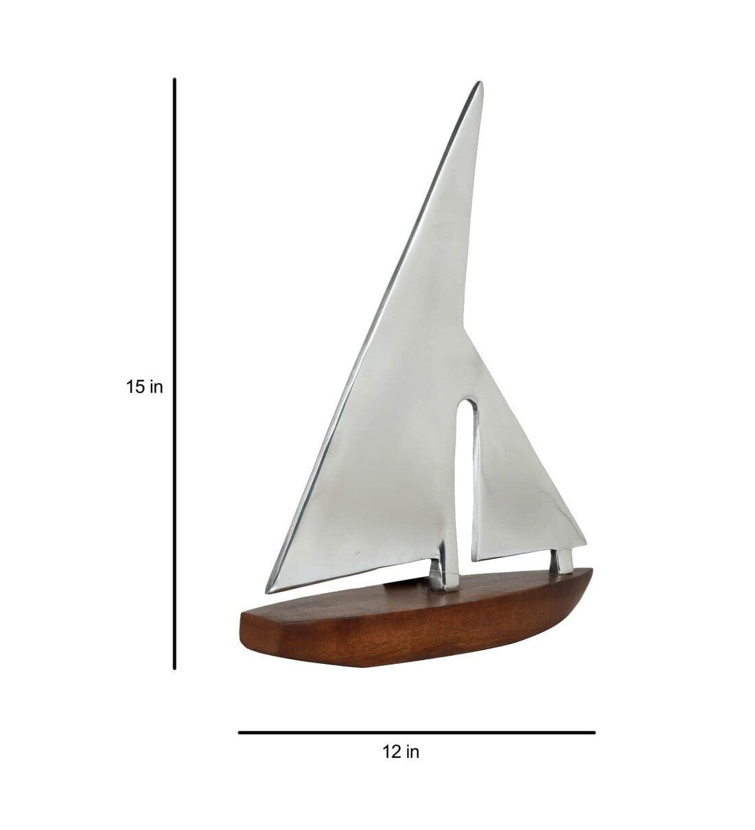 The Sail Boat Hm Wood Showpiece, - Ouch Cart 