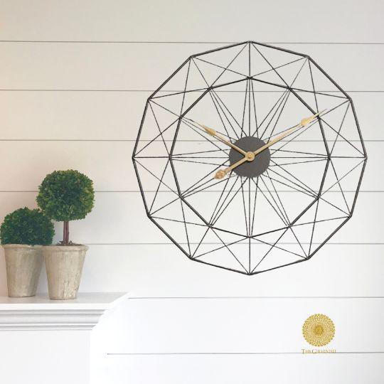 BLACK GOLDY GOLD WALL CLOCK - Ouch Cart 