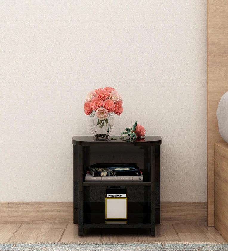 Bedside Table in Black Finish - Ouch Cart 