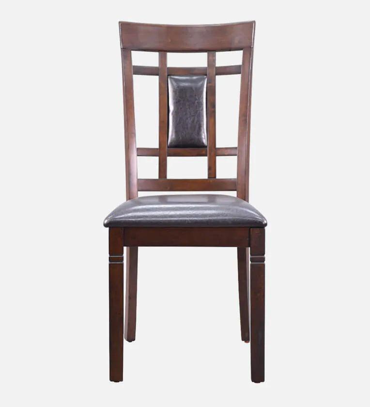 Solid Wood 6 Seater Dining Set In Brown Colour - Ouch Cart 