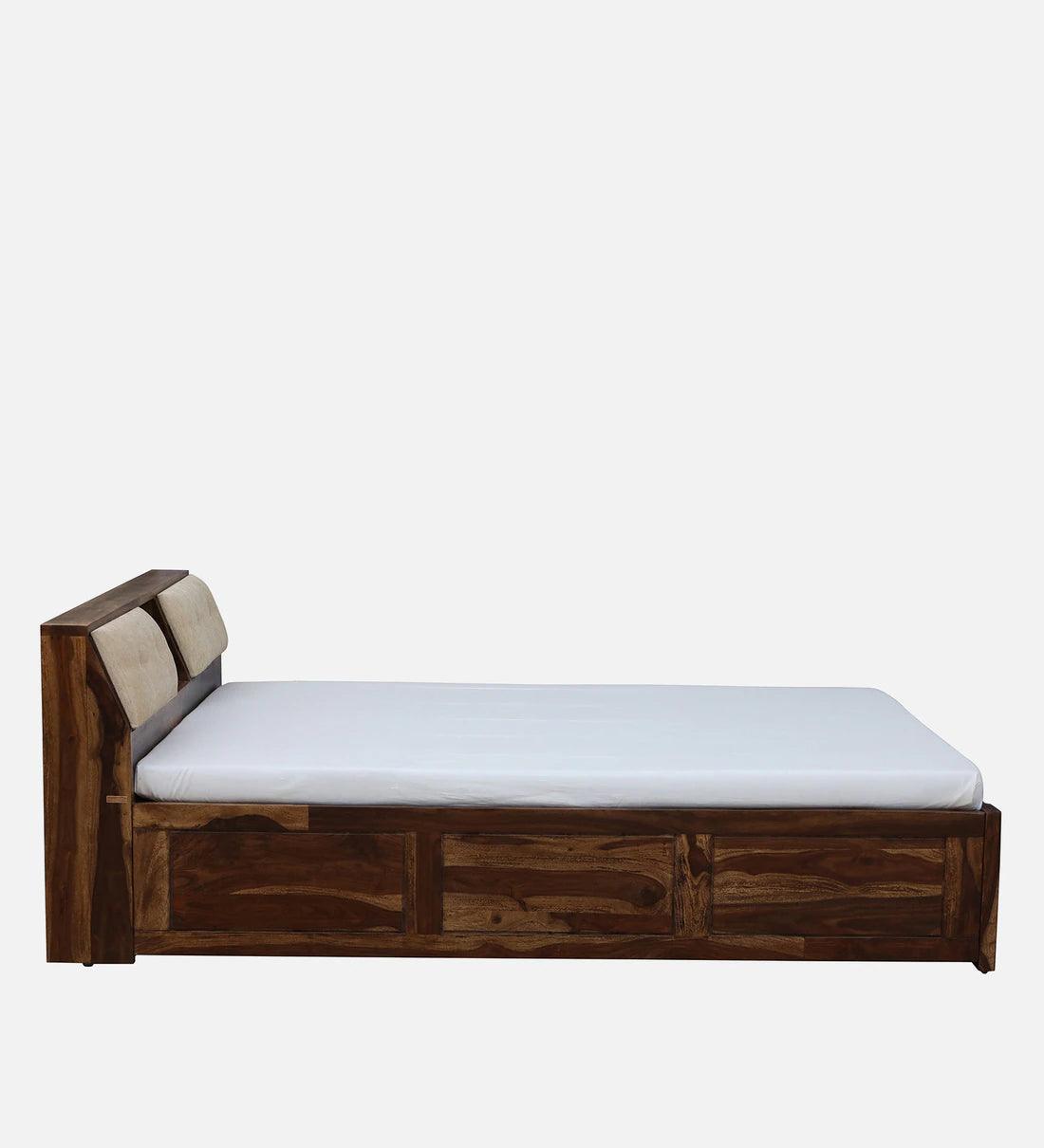 Sheesham Wood King Size Bed In Scratch Resistant Rustic Teak Finish With Box Storage