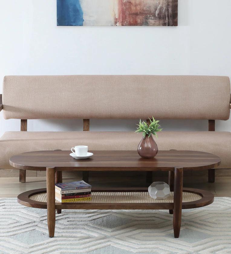 Sheesham Wood Coffee Table In Provincial Teak Finish - Ouch Cart 