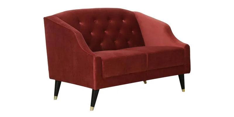 Velvet 2 Seater Sofa In Maroon Colour - Ouch Cart 