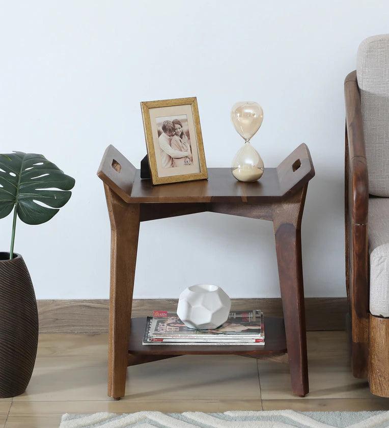 Sheesham Wood Coffee Table In Provincial Teak Finish - Ouch Cart 