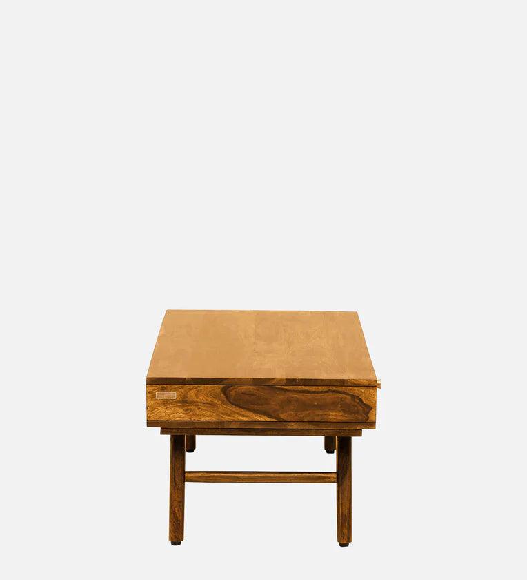 Sheesham Wood Coffee Table In Scratch Resistant Rustic Teak Finish - Ouch Cart 