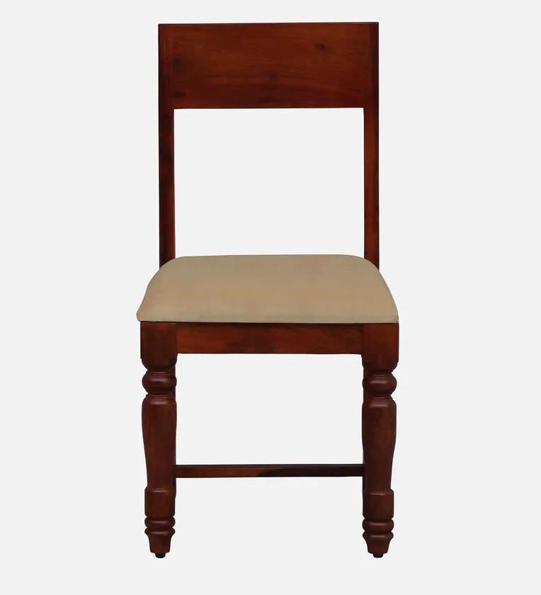 Sheesham Wood 4 Seater Dining Set In Scratch Resistant Honey Oak Finish With Brass Cladding - Ouch Cart 