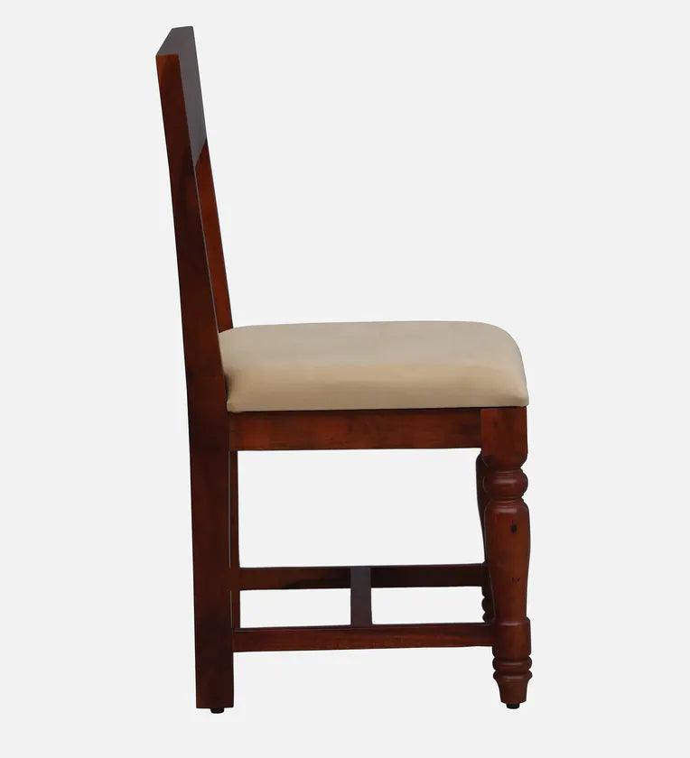 Sheesham Wood 4 Seater Dining Set In Scratch Resistant Honey Oak Finish With Brass Cladding - Ouch Cart 