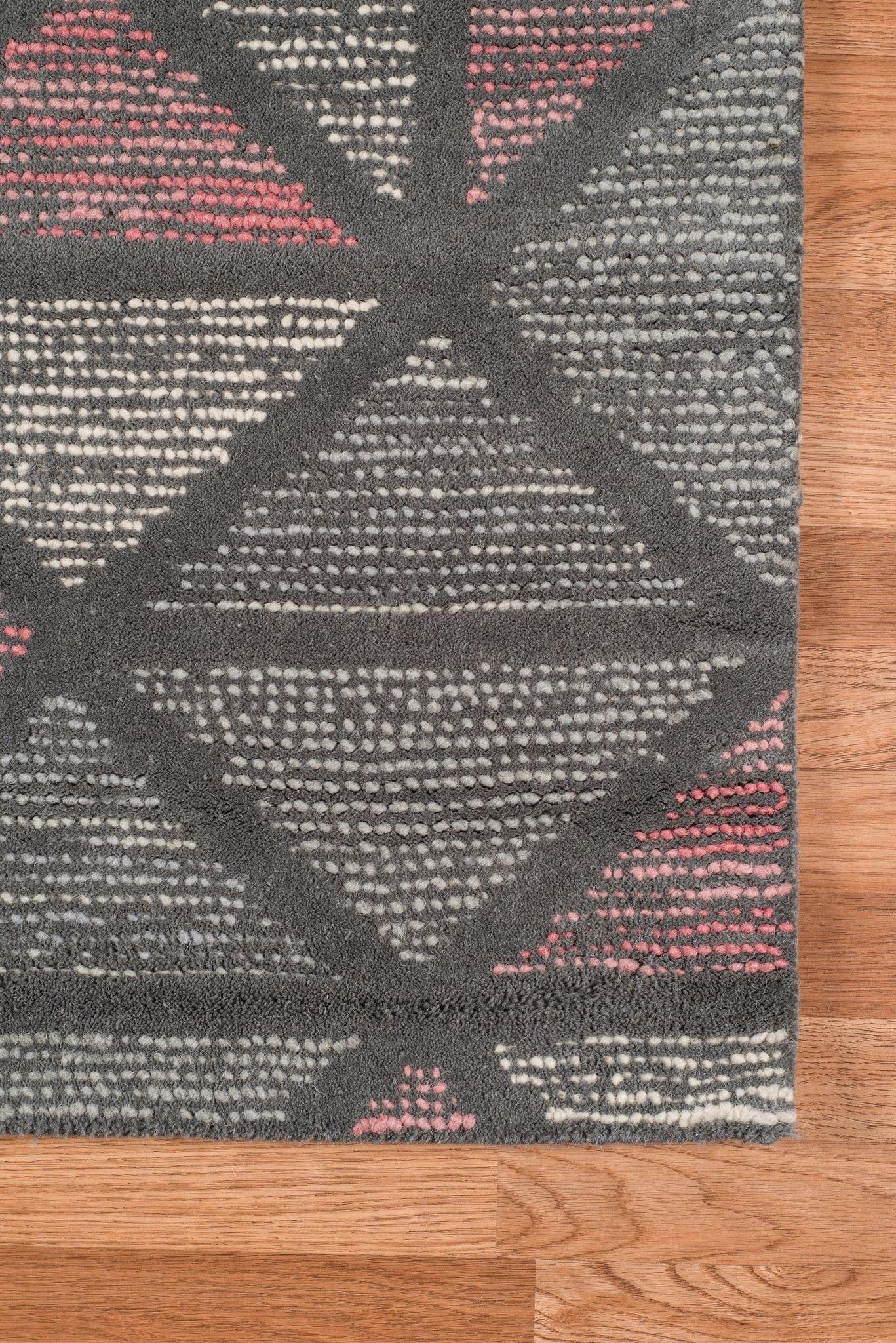 Peach Wool Vector 5x8 Feet Hand-Tufted Carpet - Rug - Ouch Cart 