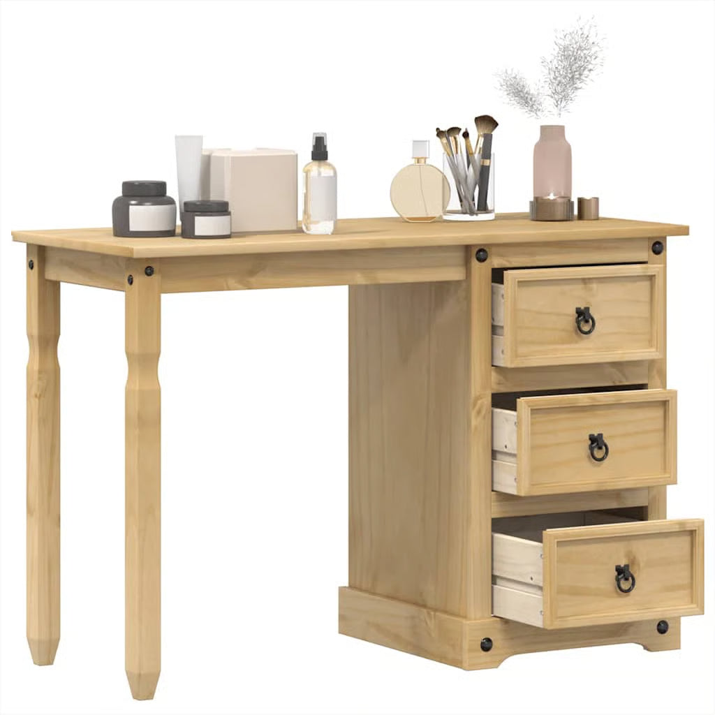 vidaXL Dressing Table Honey Solid pine wood with a honey wax finish-OUCH CART |Dressing table
