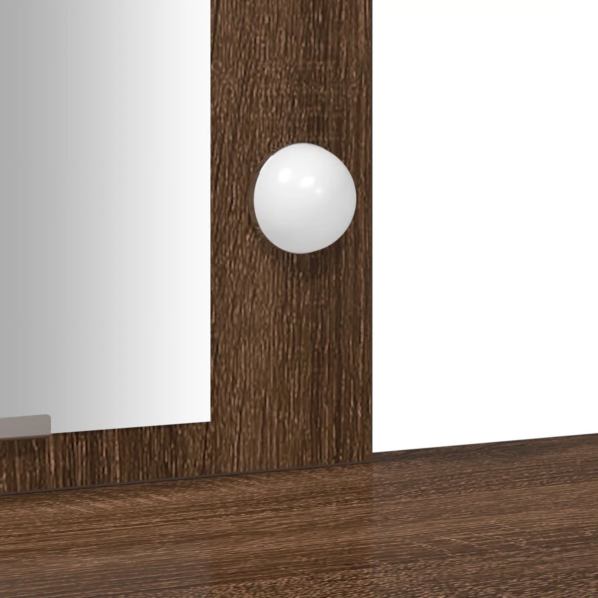 vidaXL Dressing Table with LED Lights Brown Oak 102x33x135 cm