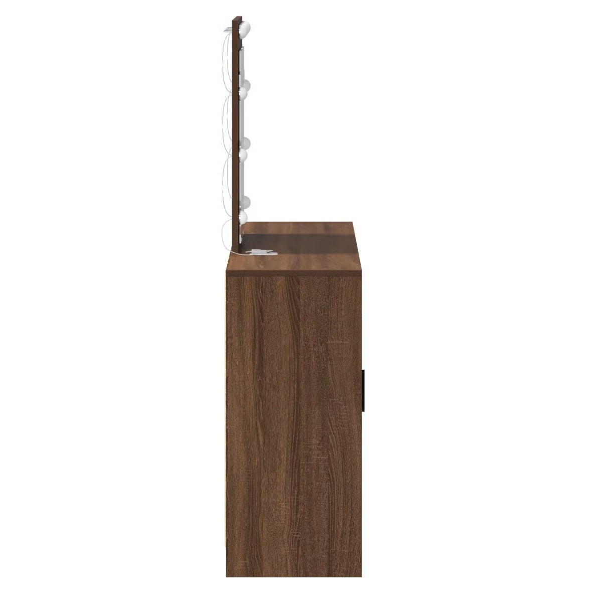 vidaXL Dressing Table with LED Lights Brown Oak 102x33x135 cm