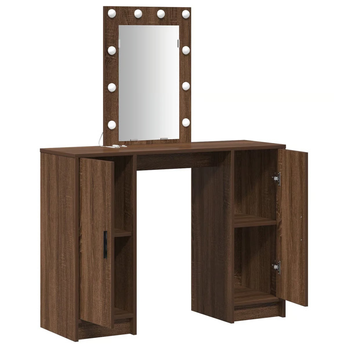 vidaXL Dressing Table with LED Lights Brown Oak - OUCH CART |Dressing table