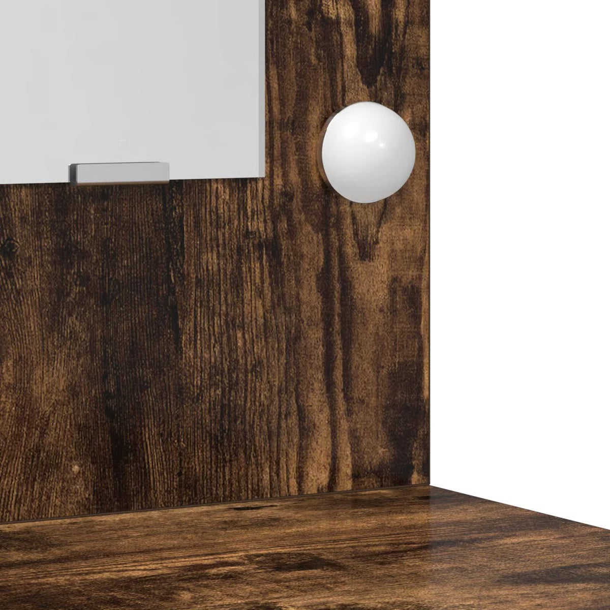 vidaXL Dressing Table with LED Lights in Smoked Oak 19.7x16.1x53.1 in