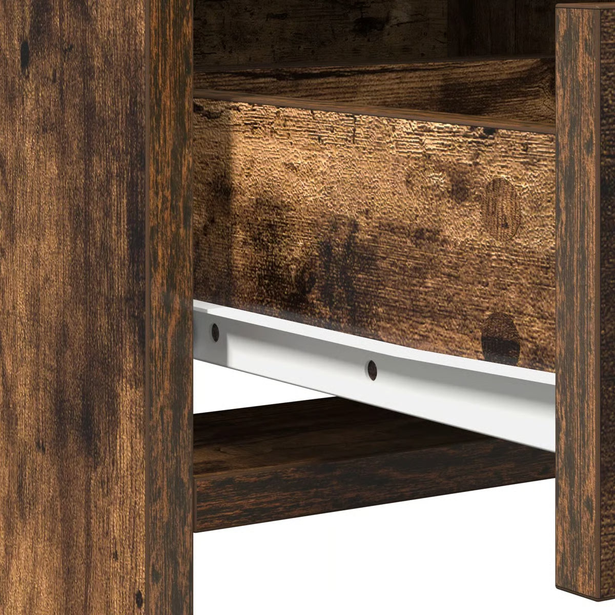 vidaXL Dressing Table with LED Lights in Smoked Oak 19.7x16.1x53.1 in