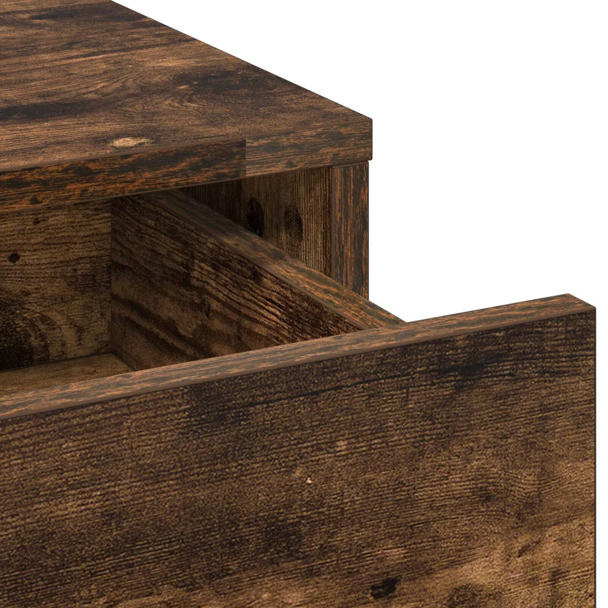 vidaXL Dressing Table with LED Lights in Smoked Oak 19.7x16.1x53.1 in