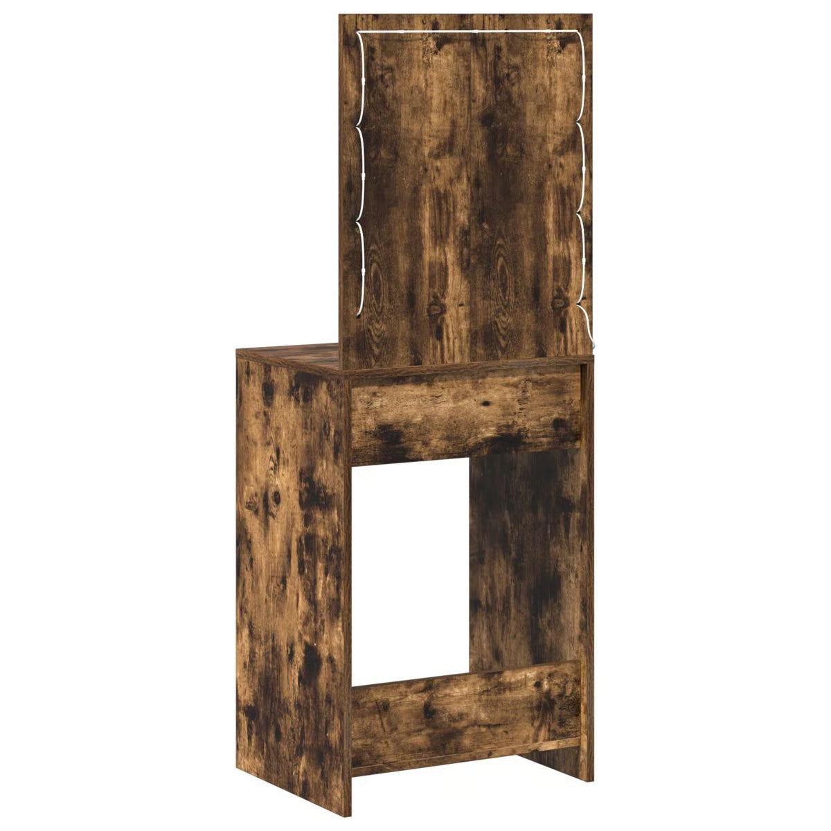 vidaXL Dressing Table with LED Lights in Smoked Oak 19.7x16.1x53.1 in