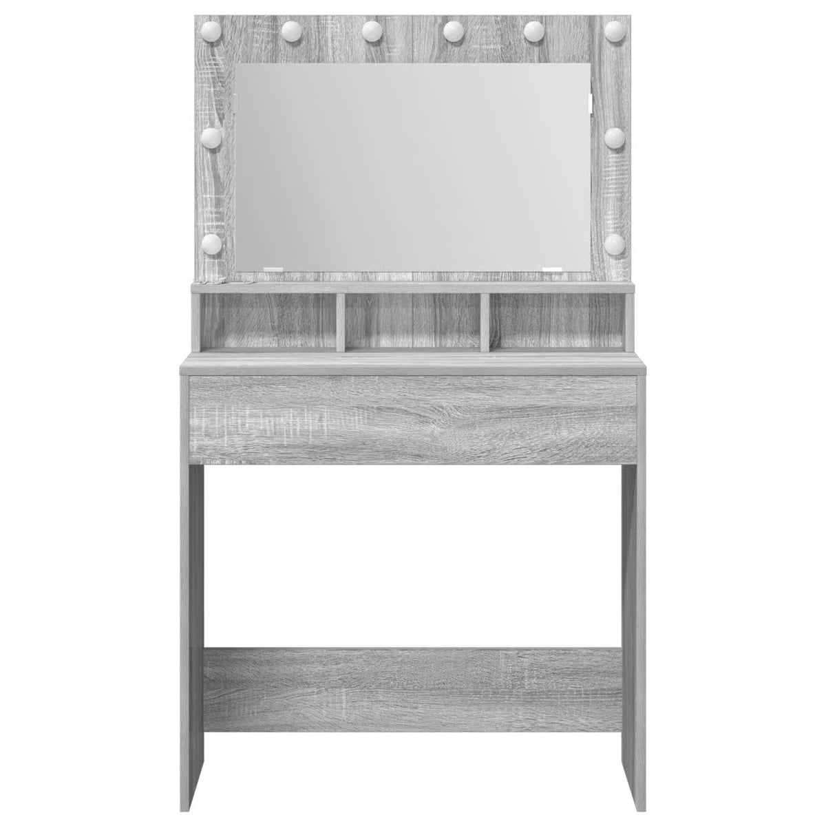 vidaXL Vanity Table Gray sonoma Engineered Wood 31.1 x 16.1 x 53.1 in
