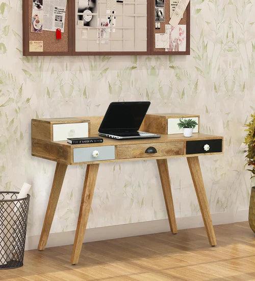 Sophie Study Table In Natural Finish - Ouch Cart 