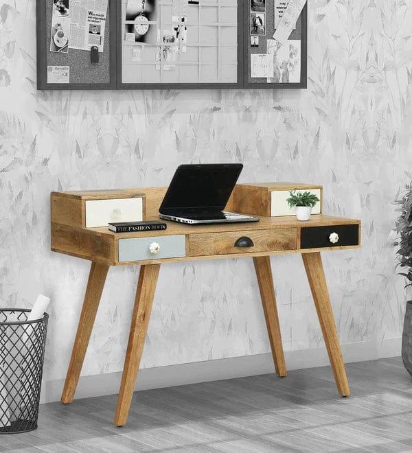 Vanessa Solid Wood Study Table In Natural Finish