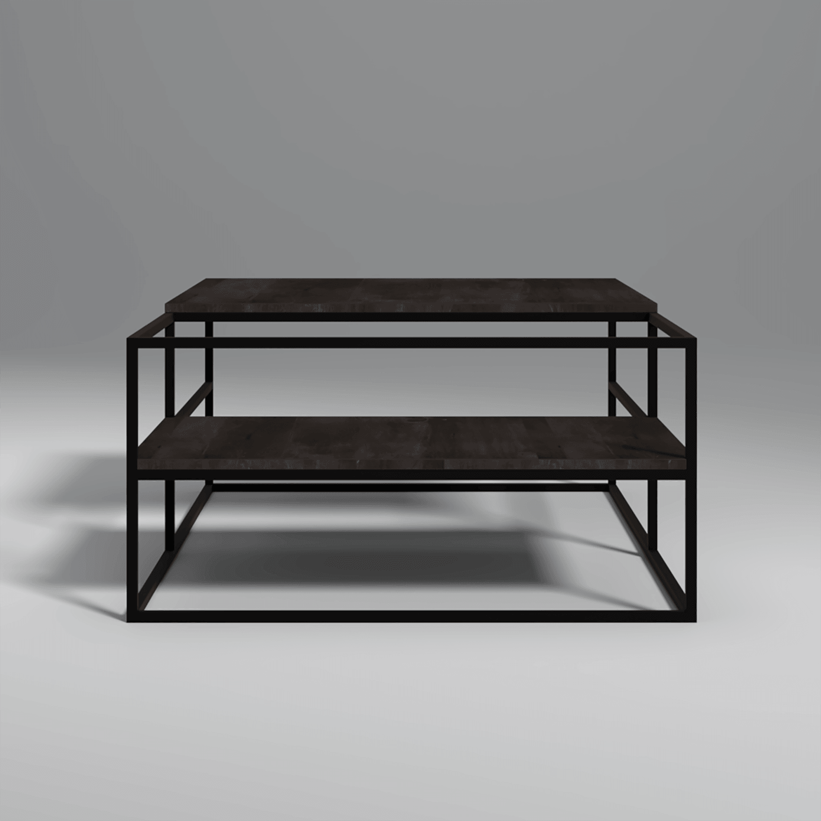 Becca Iron And Mango Wood Coffee Table In Dark Walnut