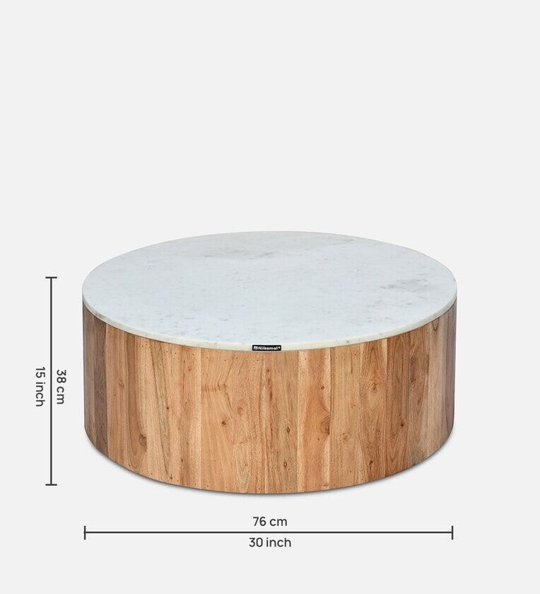 Marble Coffee Table in White Finish - Ouch Cart 