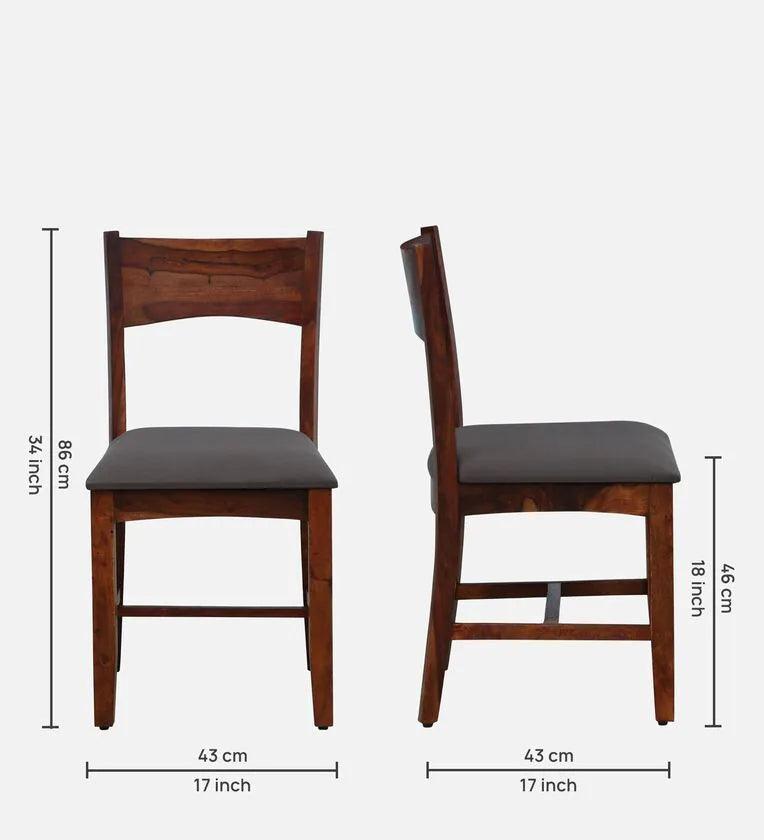 Sheesham Wood 4 Seater Dining Set in Scratch Resistant Honey Oak Finish - Ouch Cart 