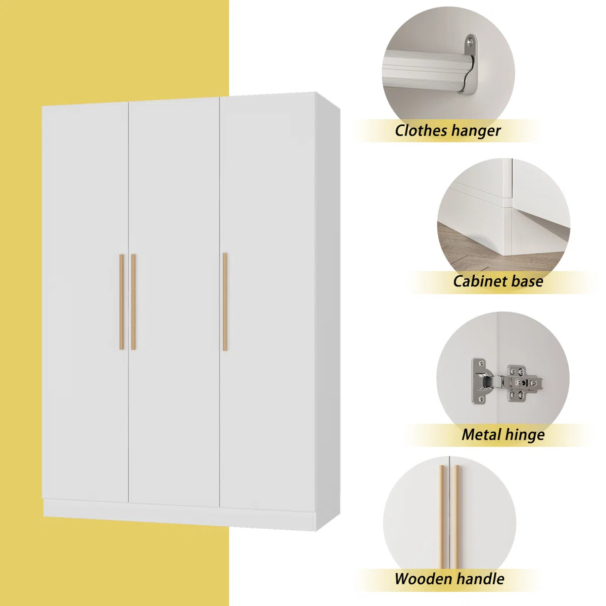 Myleisha 70" H 3 Doors Armoire