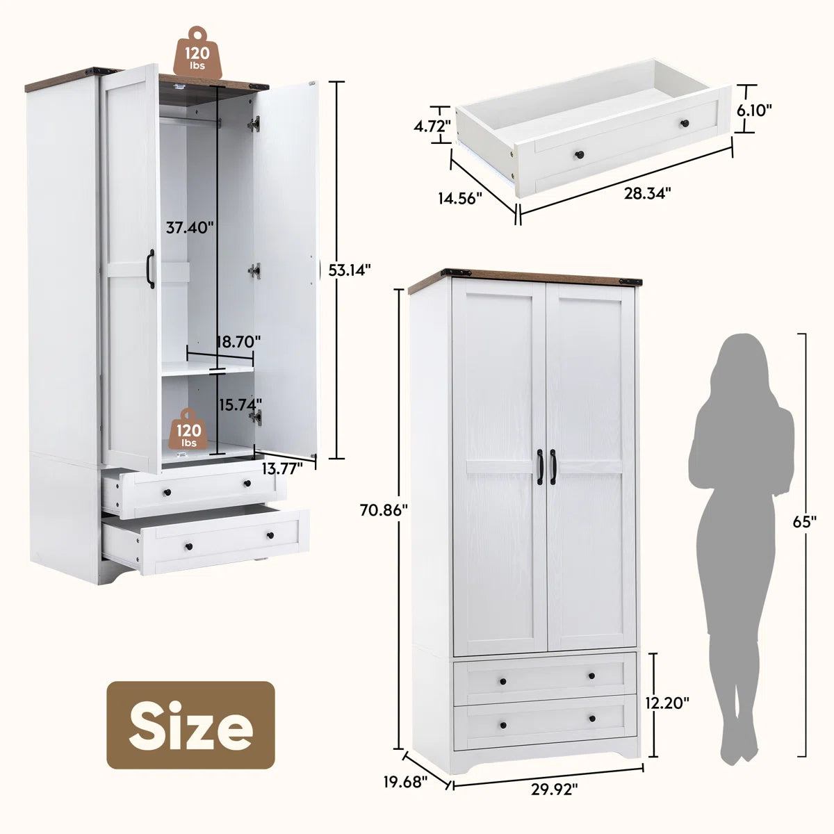 American Country Vintage Armoire
