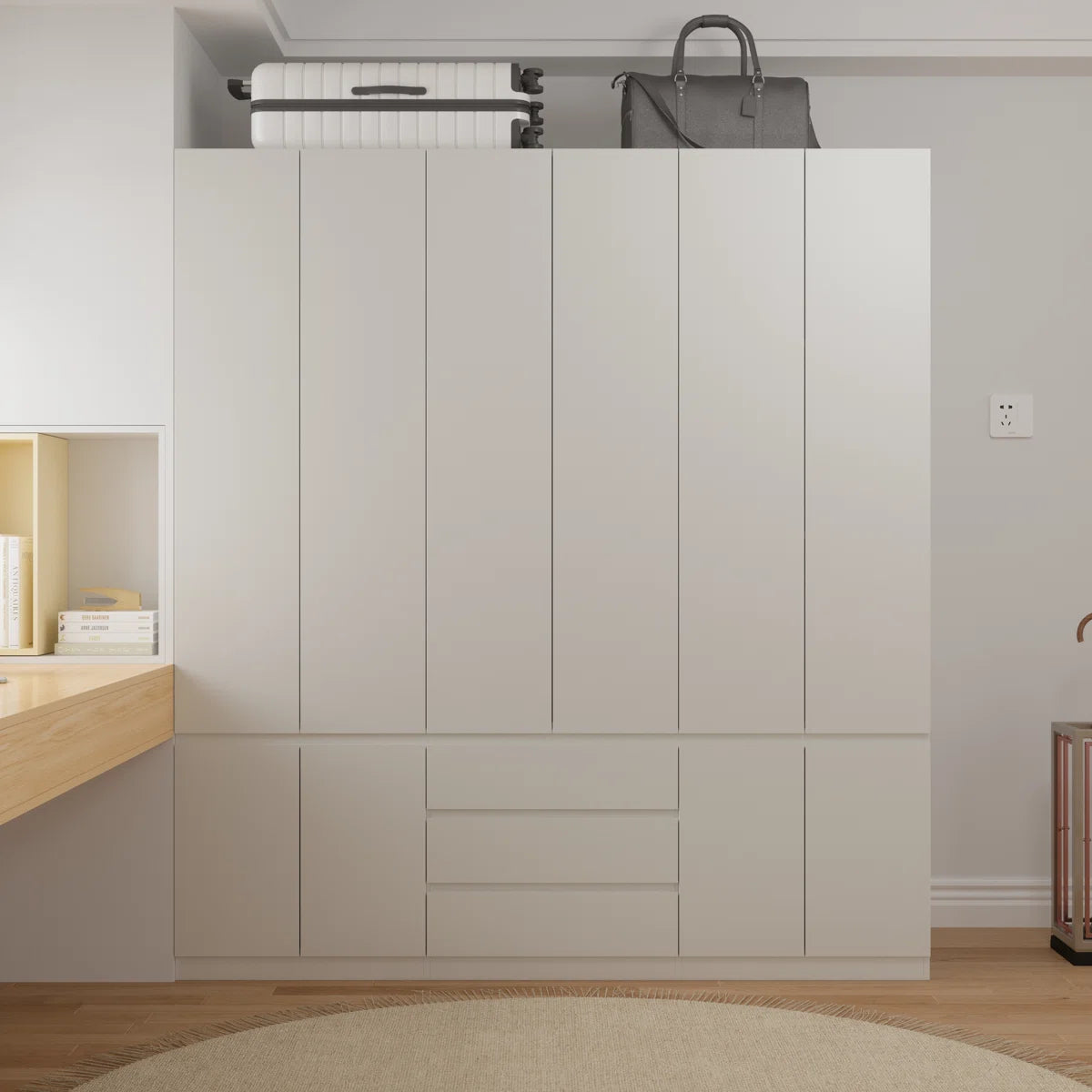 Fabin 6 Door Large Armoire Wardrobe Closet