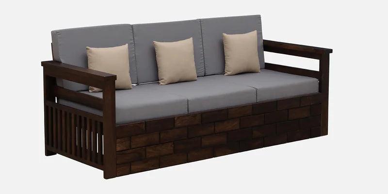 Sheesham Wood 3 Seater Sofa In Provincial Teak Finish - Ouch Cart 