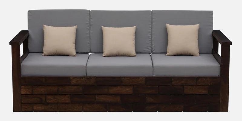 Sheesham Wood 3 Seater Sofa In Provincial Teak Finish - Ouch Cart 