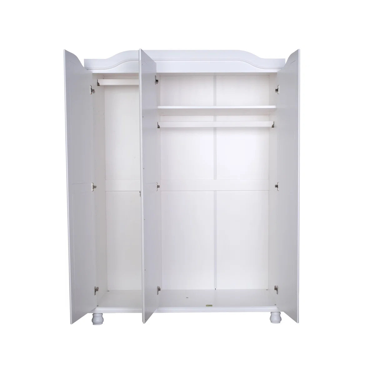 Anass Kyle 100% Solid Wood 3-door Wardrobe Armoire with Mirrored Door
