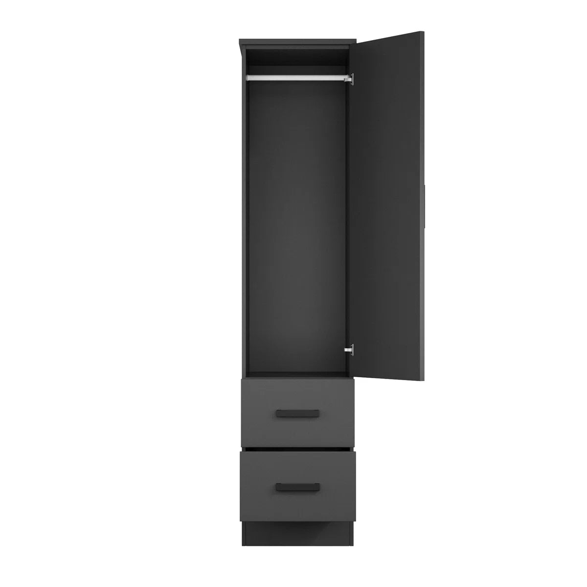 Wardrobe Armoire Closet With 2 Drawers And Door That Can Open From Either The Left Or Right.