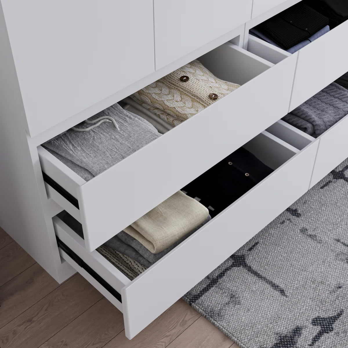 Large Combination Freestanding Armoire With 6 Drawers