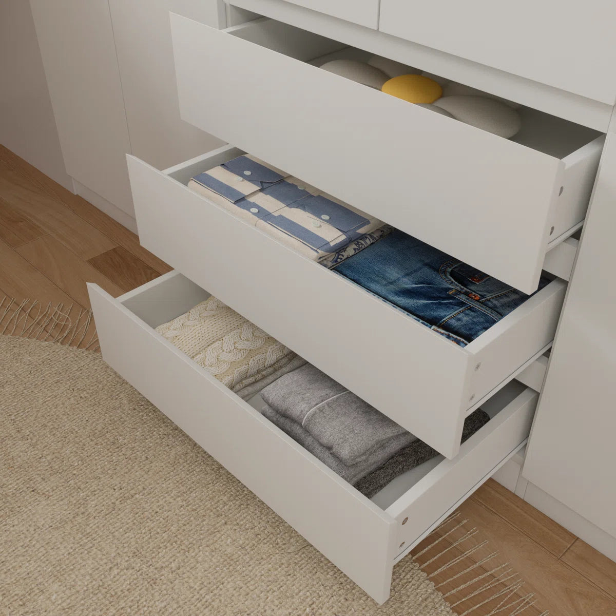 Fabin 6 Door Large Armoire Wardrobe Closet
