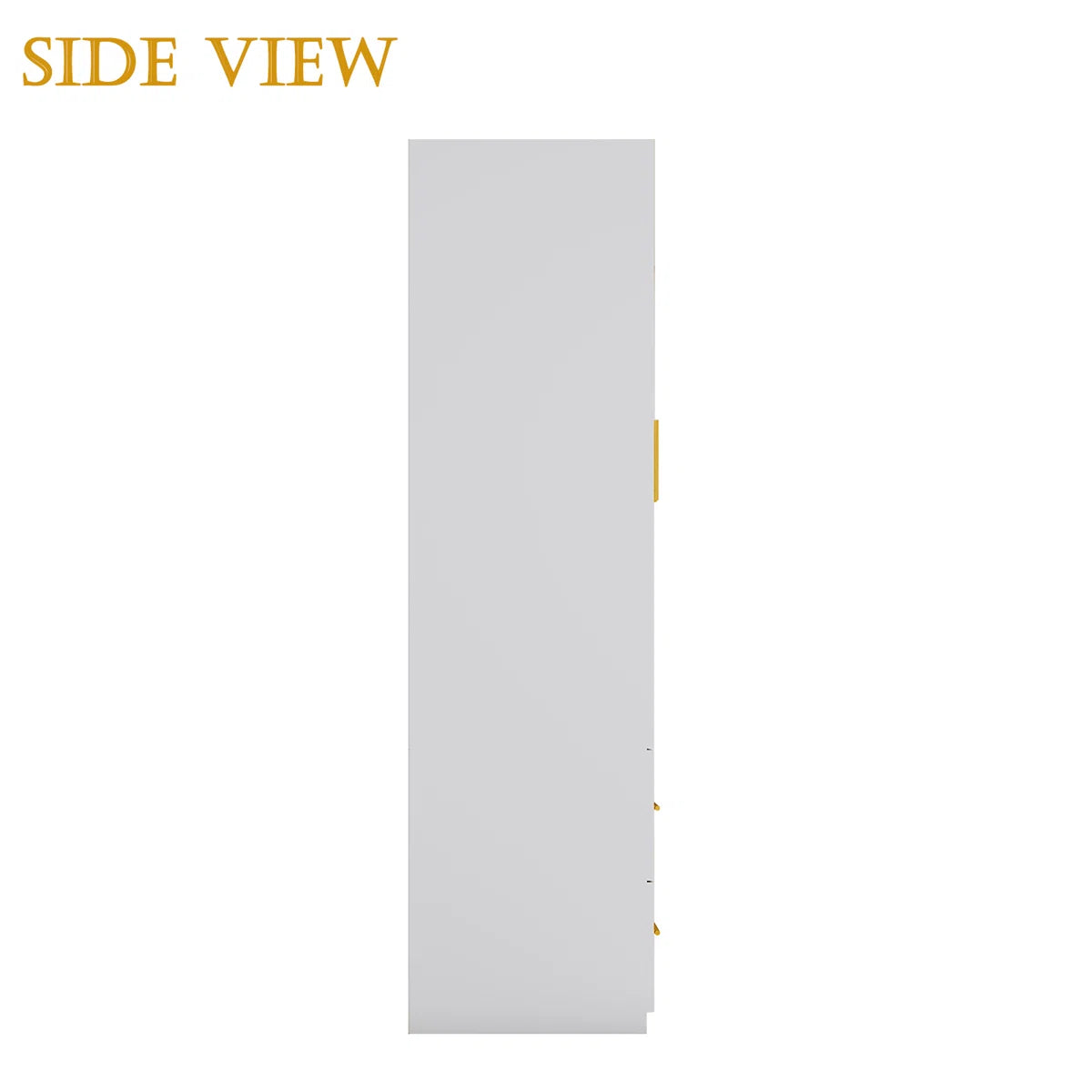 Merta White Wardrobe Closet with Soft-Close Doors — 3-Tier Shelves & 4 Drawers MDF Armoire for Bedroom