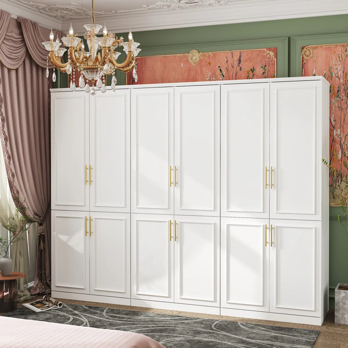 Akole 95.1” Wide Co-Room Closet Armoire