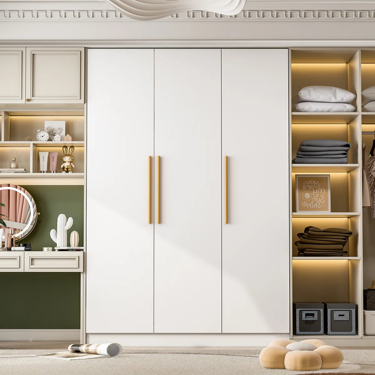 Myleisha 70" H 3 Doors Armoire