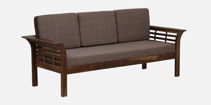 Sheesham Wood 3 Seater Sofa In Scratch Resistant Brown & Provincial Teak Finish - Ouch Cart 