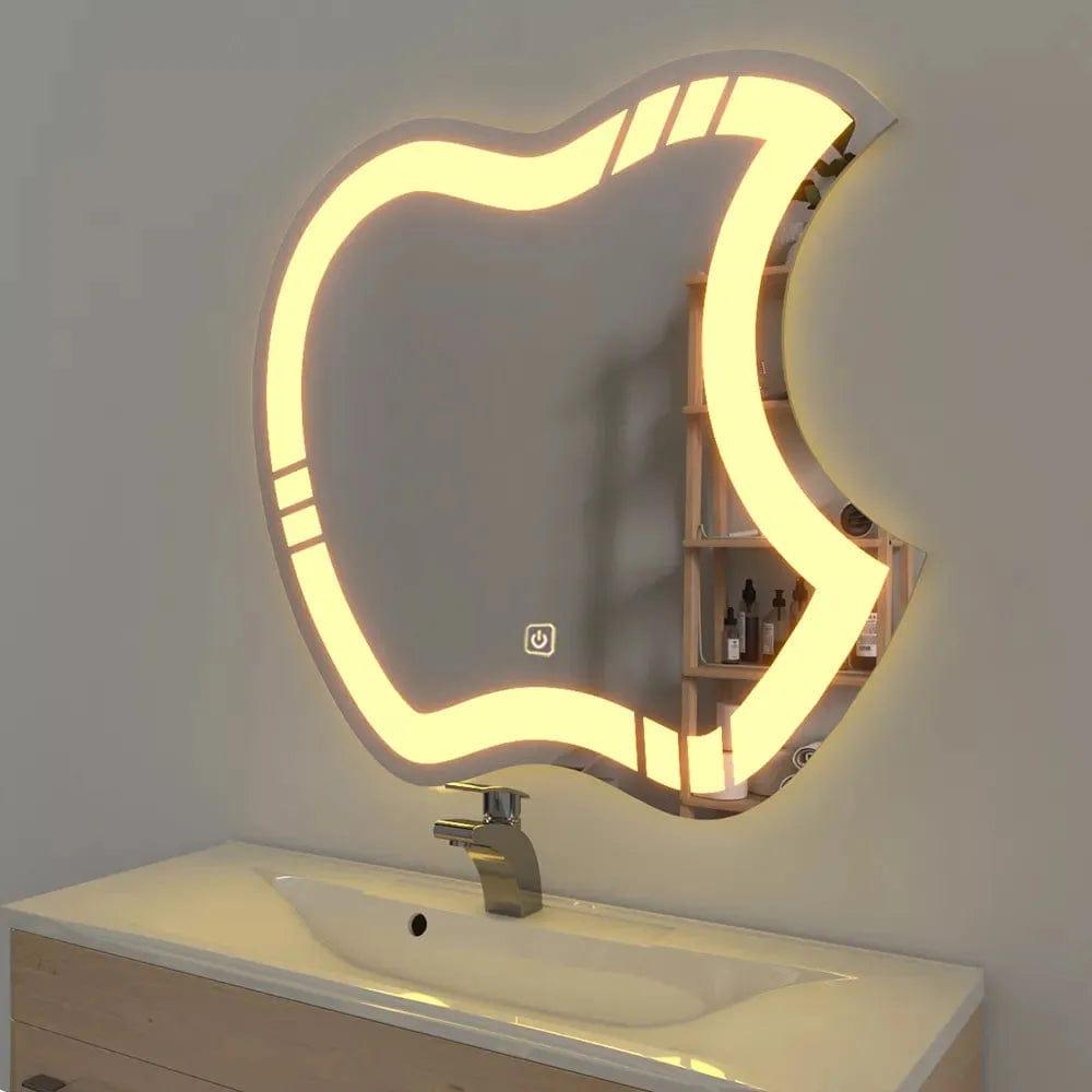 Artistic Apple LED Bathroom Mirror - Ouch Cart 