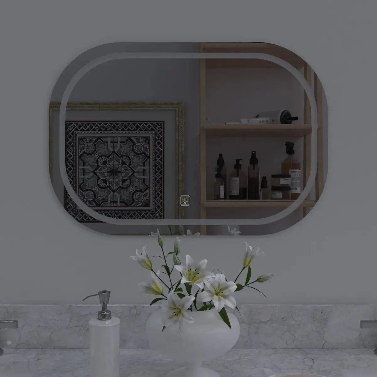 Modern Designed LED Curved Bathroom Mirror - Ouch Cart 