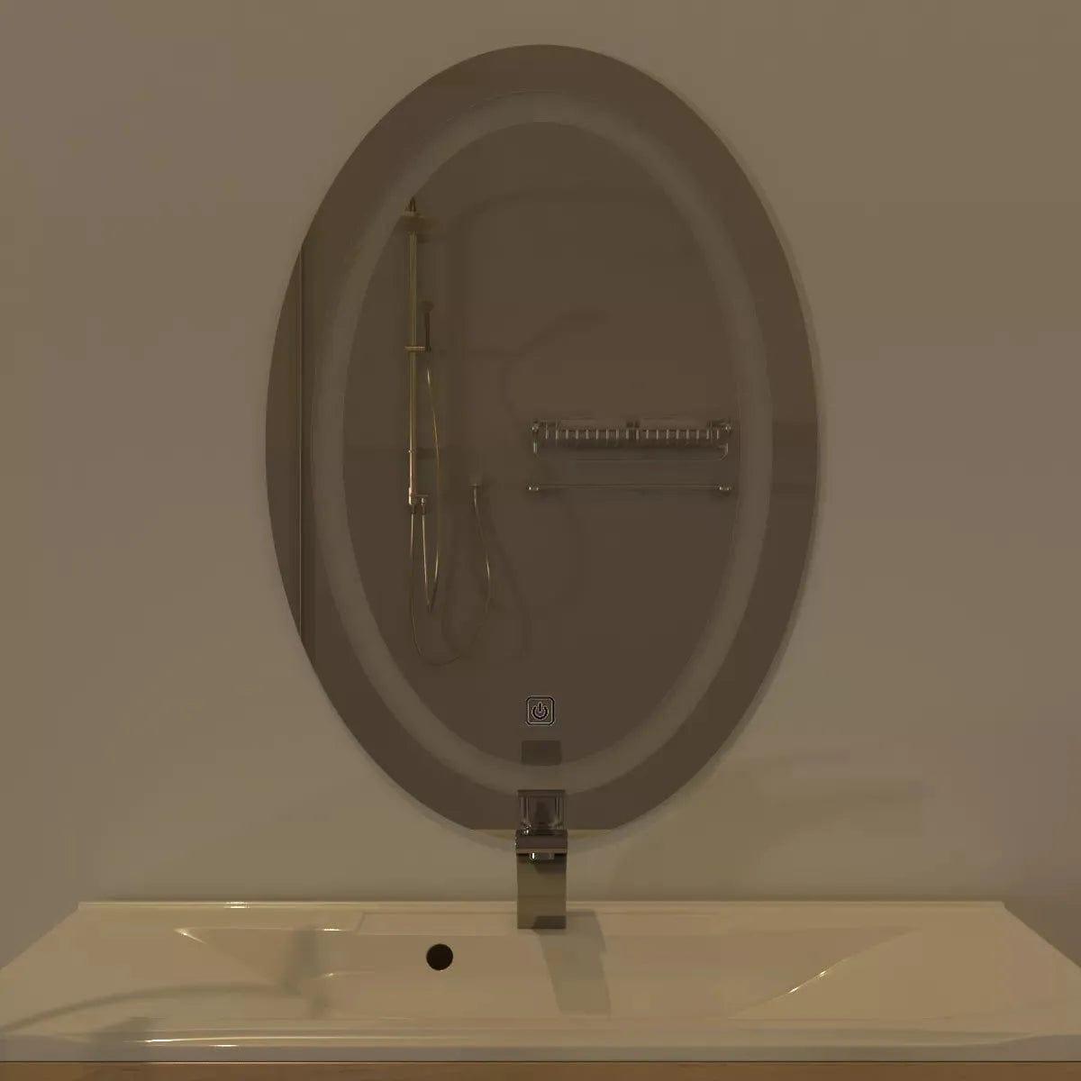 Modern Designed LED Oval Smart Touch Bathroom Mirror - Ouch Cart 