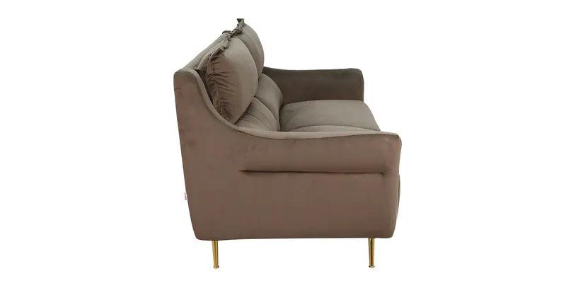 Velvet 3 Seater Sofa In Brown Colour - Ouch Cart 