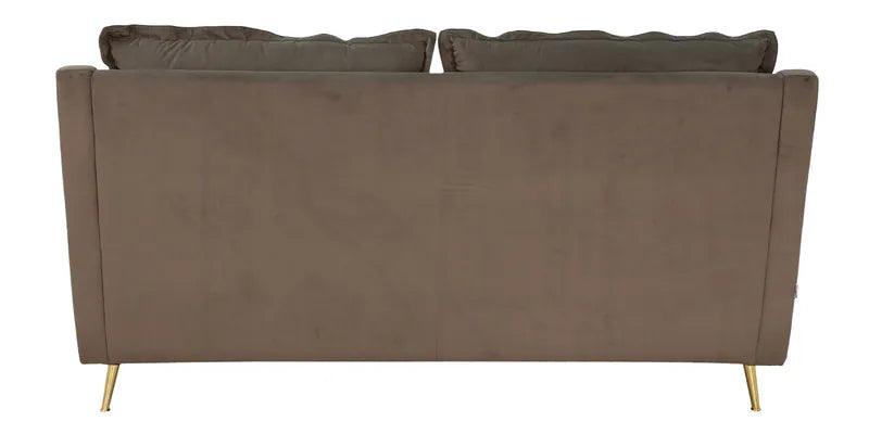 Velvet 3 Seater Sofa In Brown Colour - Ouch Cart 