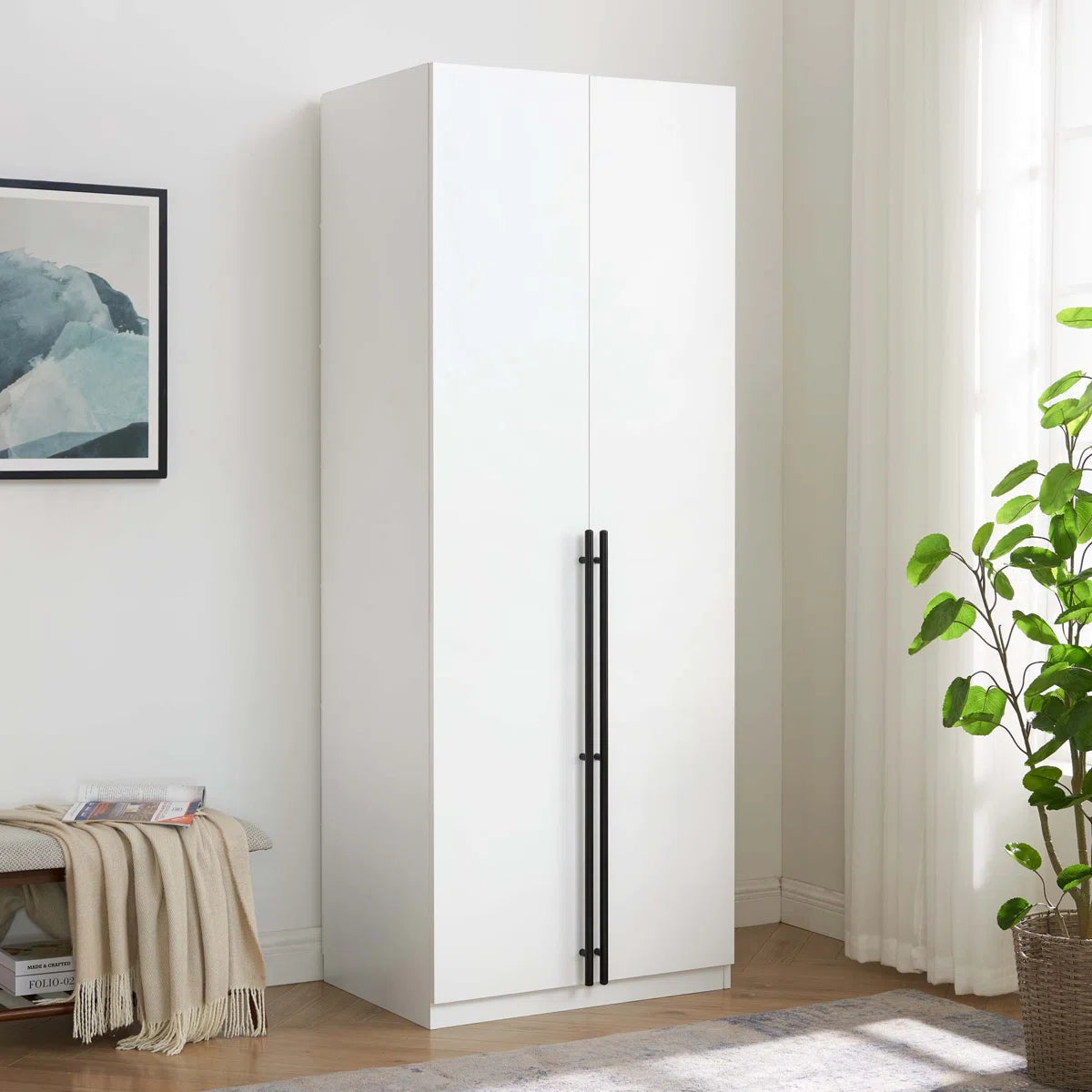 Lee Freestanding Wardrobe Closet 3.0 with 1 Hanging Rod, 3 Shoe Shelves, and 1 Basic Shelf